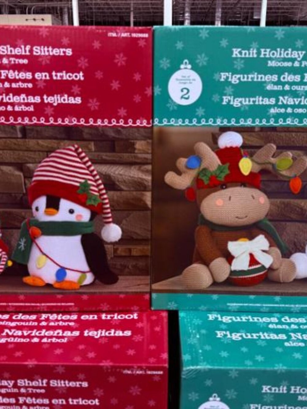 NEW 16.5-19.6" Knit Holiday Shelf Sitters, Set of 2 (2 Pack)
